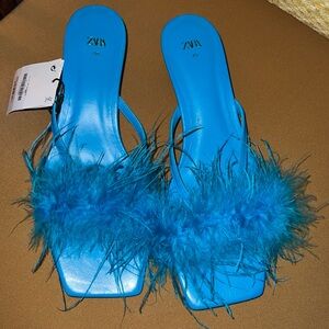 Zara blue heel sandal
